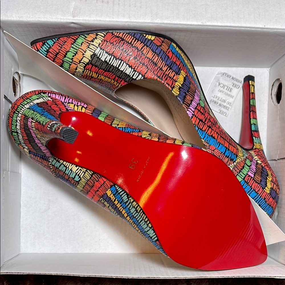 Multicolor Striped High Heel Pumps - Women - Picture 3 of 8